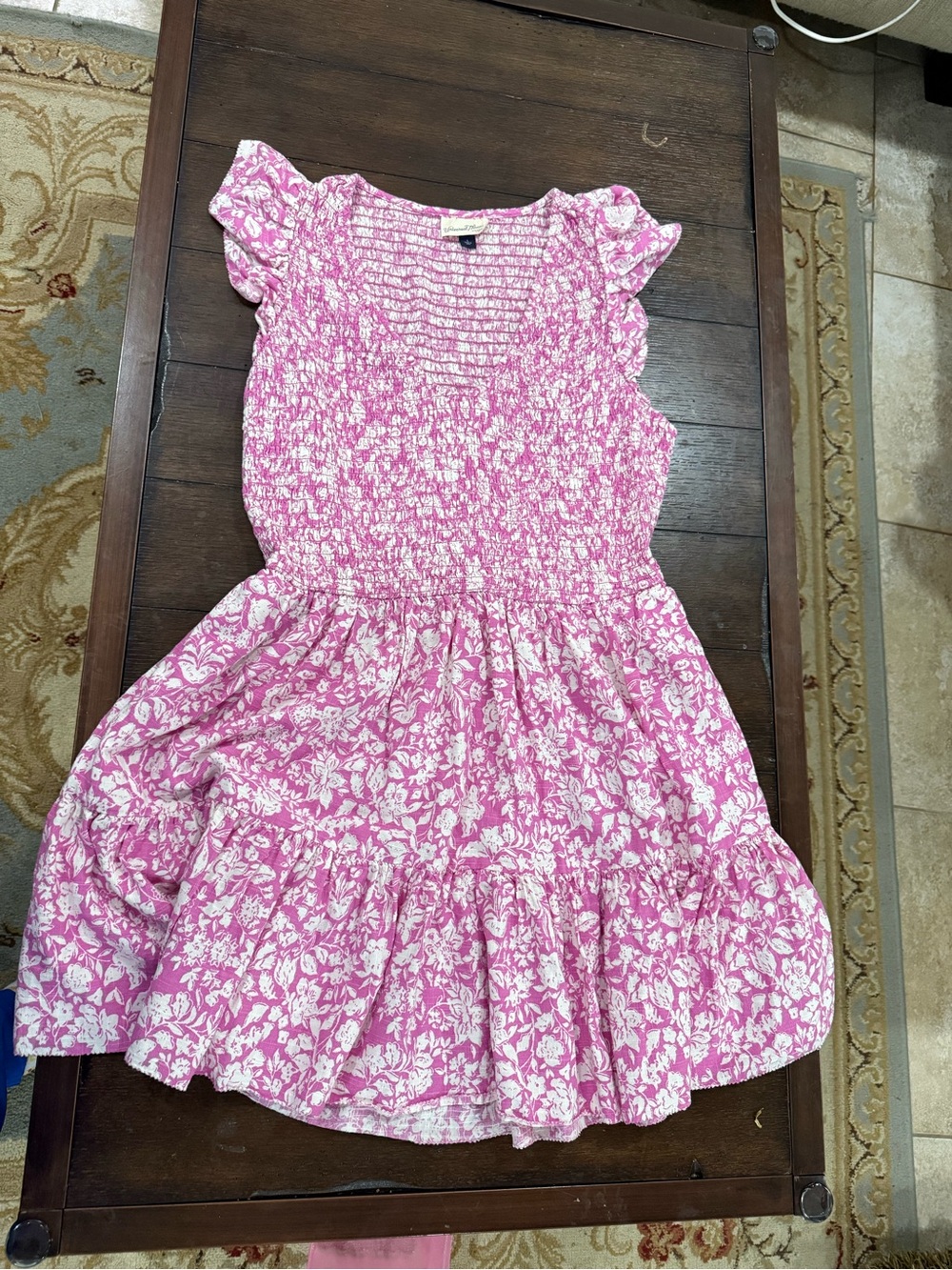 Pink Floral Smocked Women’s Dress